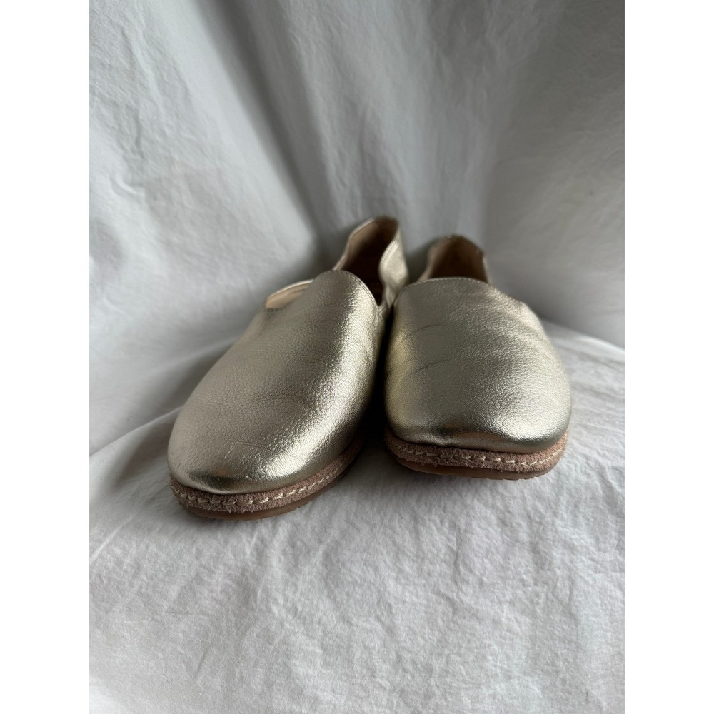 Sam Edelman Everie Gold Metallic Leather Loafers Slip On‎ Flats Womens 9.5M